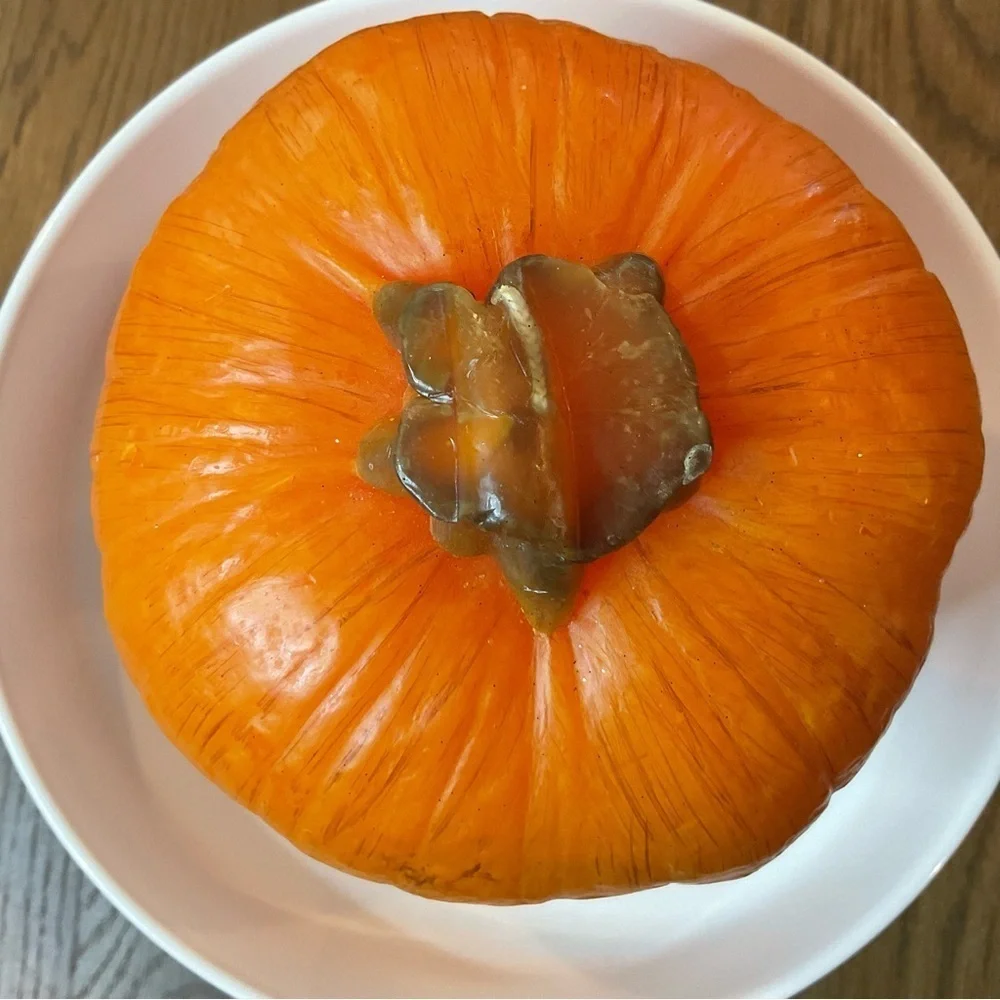 Crate&Barrel Pumpkin Candle 3 lbs 6” tall Halloween Thanksgiving Autumn Decor